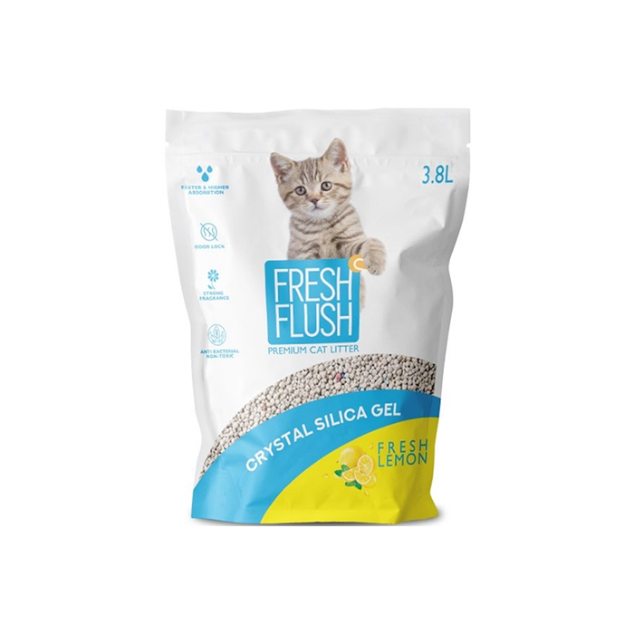 Buy FRESH FLUSH Silica Gel Cat Litter Fresh lemon 3.8L at the best