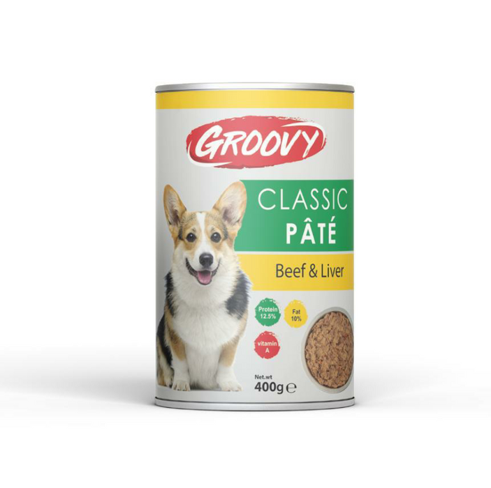 Groovy Classic dog pate beef & liver 400g - Fresh Wet Dog Food