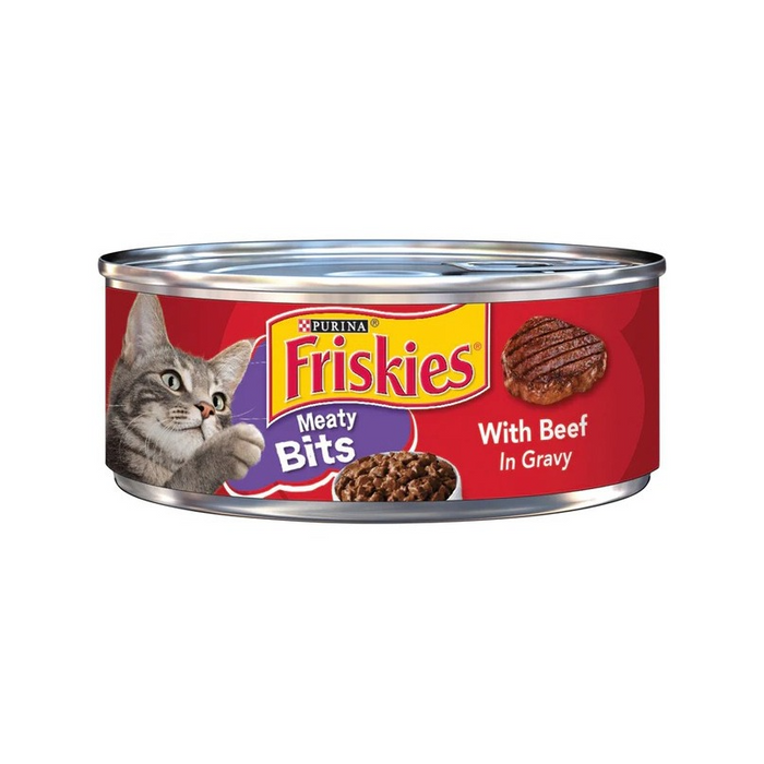 Friskies Meaty Bits Wet Cat Food With Beef Dinner In Gravy 156g