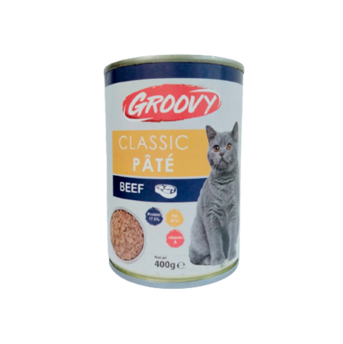Groovy Classic Cat Pate with Beef 400g - Complete Wet Food For Cats