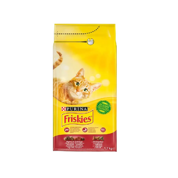 Buy Purina Friskies with Beef Chicken and Vegetables Cat Dry Food 7.5Kg at the best online price Whiskers Pet Shop Top Reviews from Cairo Egypt Whiskers Egypt