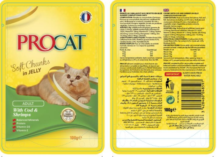Procat Soft Chunks in Jelly with Cod & Shrimps 100gm
