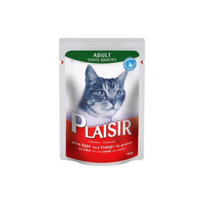 Plaisir Adult beef and Turkey Gravy 100 gm - Wet Food Fot Cats
